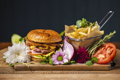 Various vegetables on cutting board