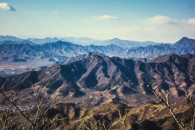 Aerial view of mountain range