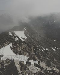 High angle view of mountain range