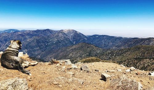 View of a looking at mountain range