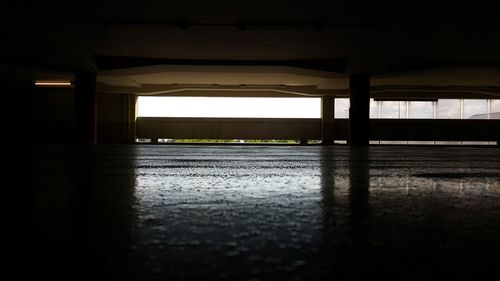 Interior of illuminated bridge