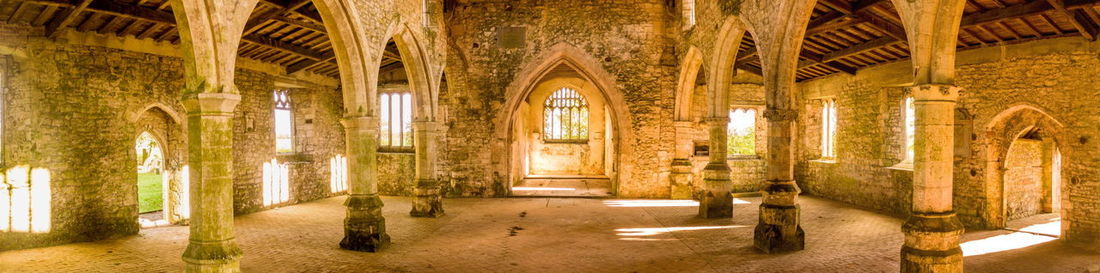 Interior of illuminated building