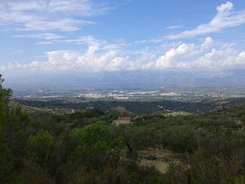 High angle view of landscape against sky