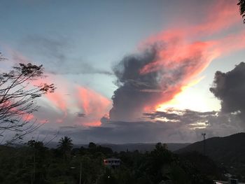 Scenic view of dramatic sky during sunset