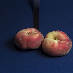 High angle view of apples on table