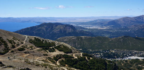 View of the lakes region and tronador mount from cerro catedral