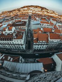 Aerial view of buildings in city