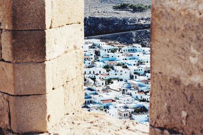 High angle view of buildings