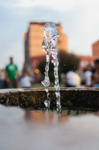 Close-up of water splashing in fountain