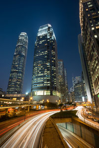 City lit up at night