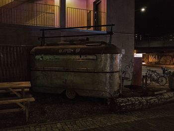 Illuminated lamp at night