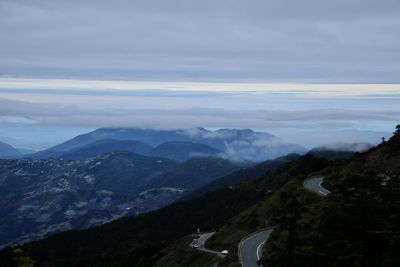 Scenic view of mountains against sky