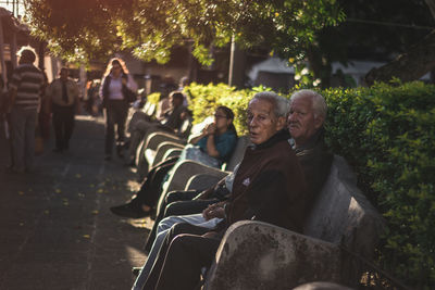 People sitting in park