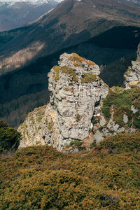 Aerial view of rock formations