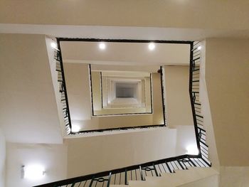 Low angle view of illuminated staircase