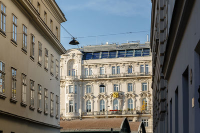 Low angle view of buildings in city