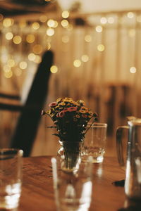 Close-up of wine glass on table in restaurant