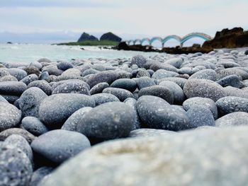 Surface level of pebble beach