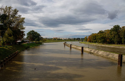 Bridge over river against sky