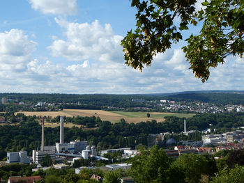 High angle view of pforzheim from wartberg