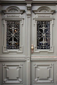 Closed door of building