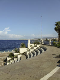 Scenic view of beach against clear sky