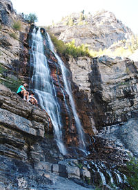 Scenic view of waterfall