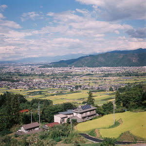 High angle view of landscape against sky