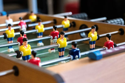 Close-up of foosball