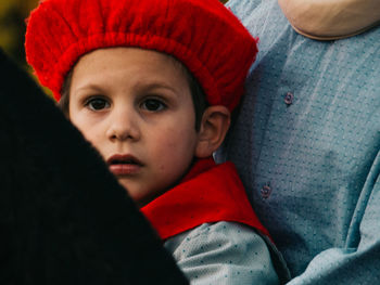 Portrait of cute boy wearing hat