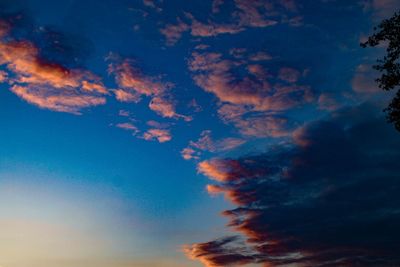 Low angle view of sky during sunset