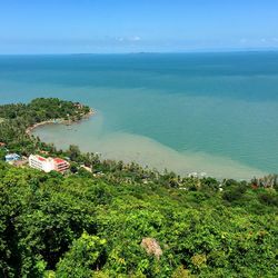 High angle view of sea against sky