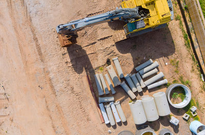 High angle view of construction site