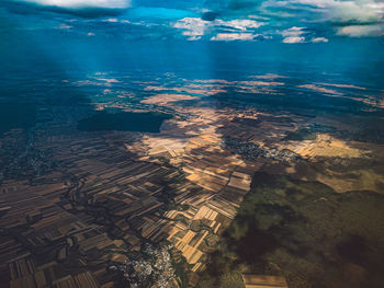 Aerial view of agricultural landscape