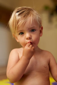 Portrait of shirtless boy