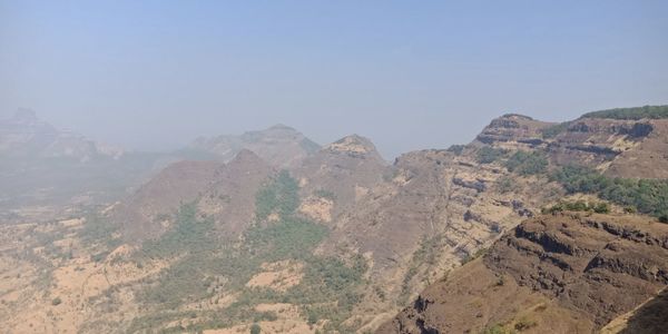 Scenic view of mountains against clear sky