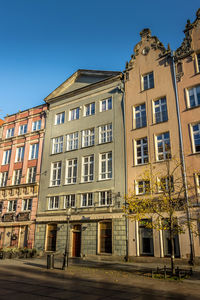 Low angle view of residential building against sky