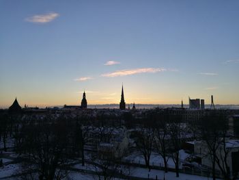 Panoramic view of city during winter