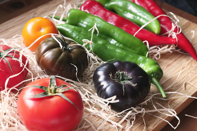 Close-up of tomatoes on table