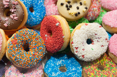 Close-up of donuts