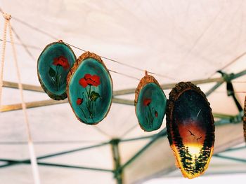 Low angle view of decoration hanging on ceiling