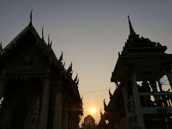 Low angle view of temple against clear sky