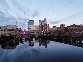 Reflection of buildings in river