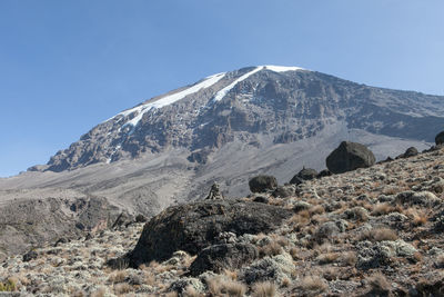 Scenic view of mountains against clear sky