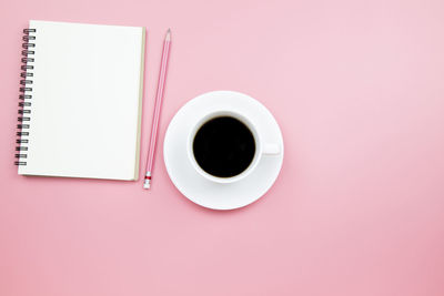 Directly above shot of black coffee on table