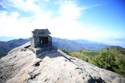 Scenic view of rocky mountains against sky