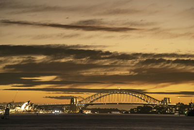 Sydney opera house during a fiery sunset