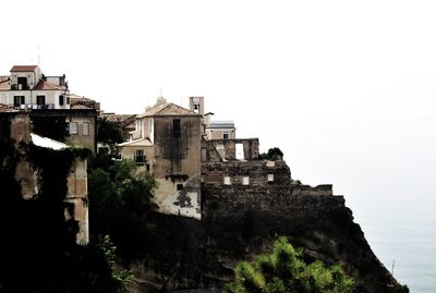Built structures against clear sky