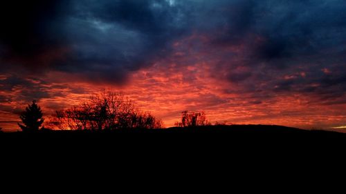 Scenic view of dramatic sky during sunset