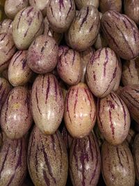 Full frame shot of pepino fruits for sale in market